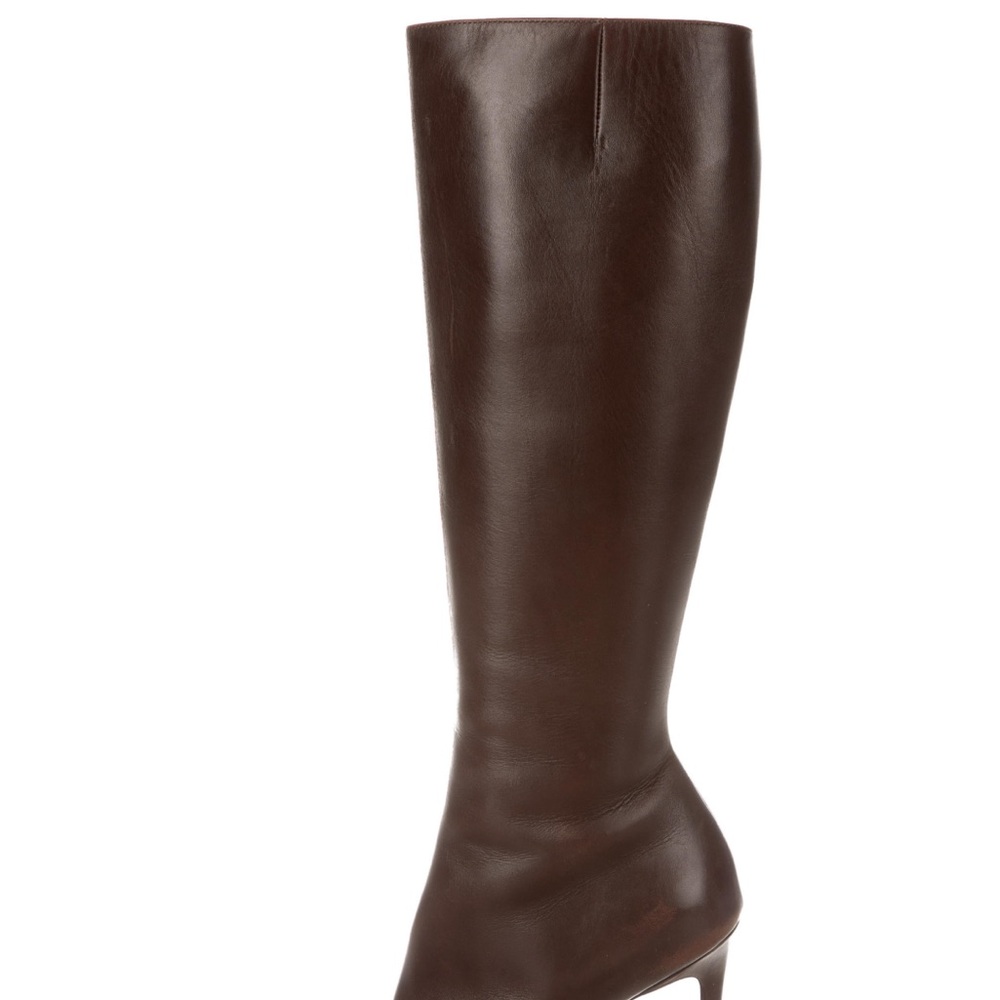 Christian Louboutin Rich Brown Leather Heeled Boots